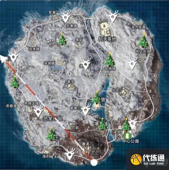 和平精英冰雪模式圣诞树刷新位置大全